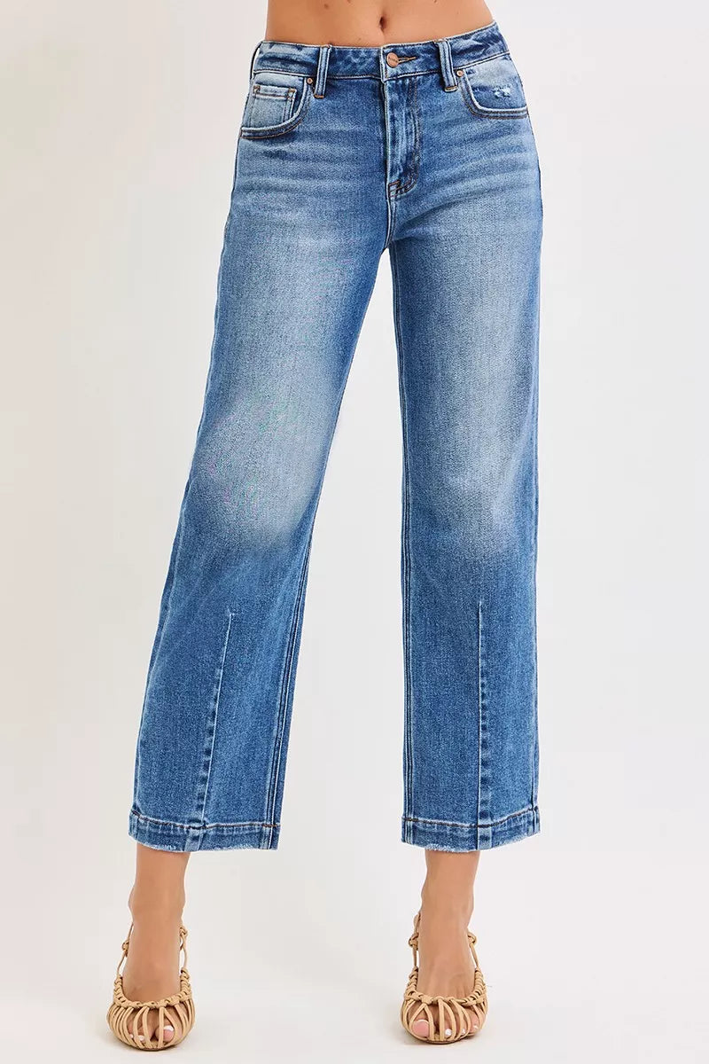 RISEN High Rise Crop Boyfriend Tapered Jeans - cas7m