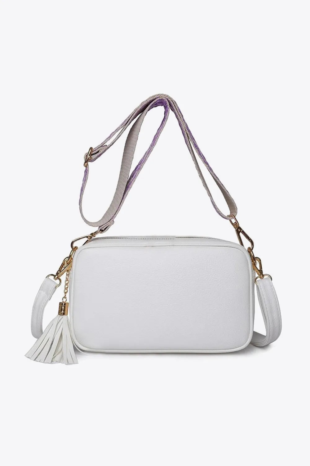 PU Leather Tassel Crossbody Bag - cas7m