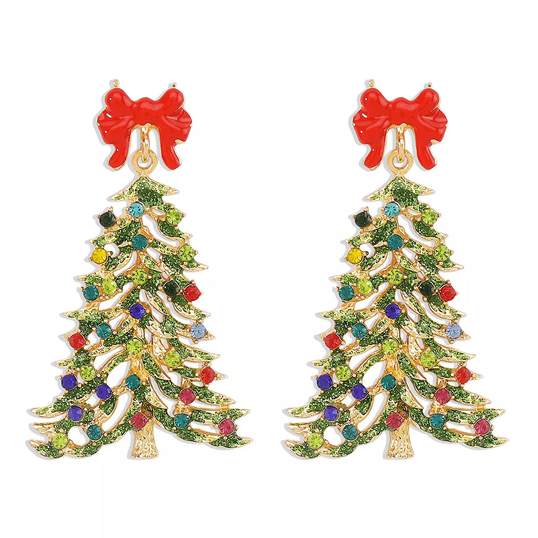Christmas Tree Dangle Earrings - cas7m