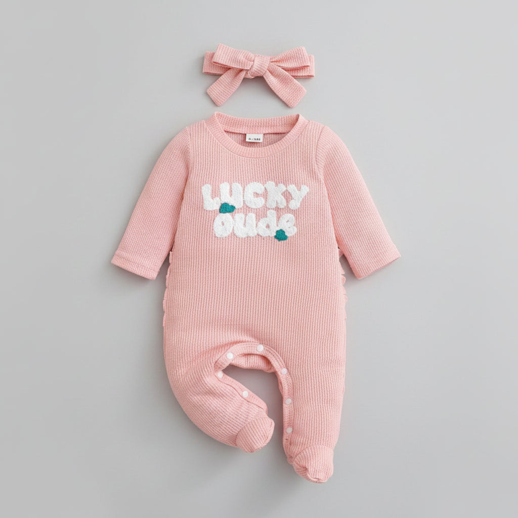 Children's Letter Waffle Knit One-Piece - cas7m