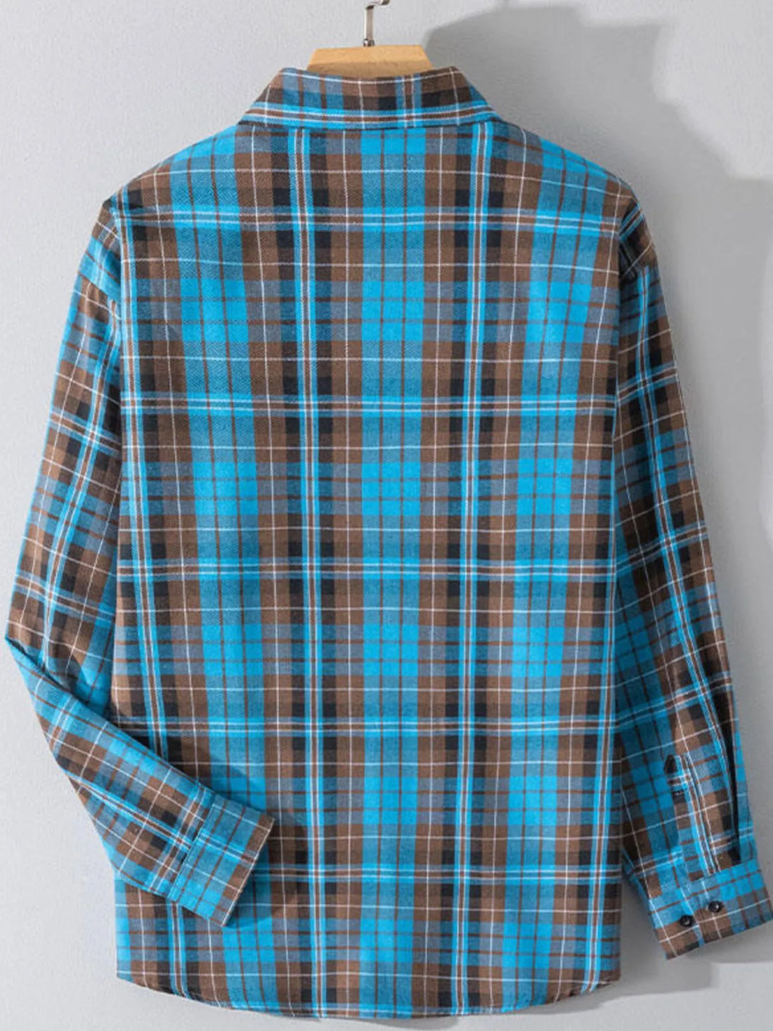 Men's Plus Size Button Up Long Sleeve Shirt - cas7m