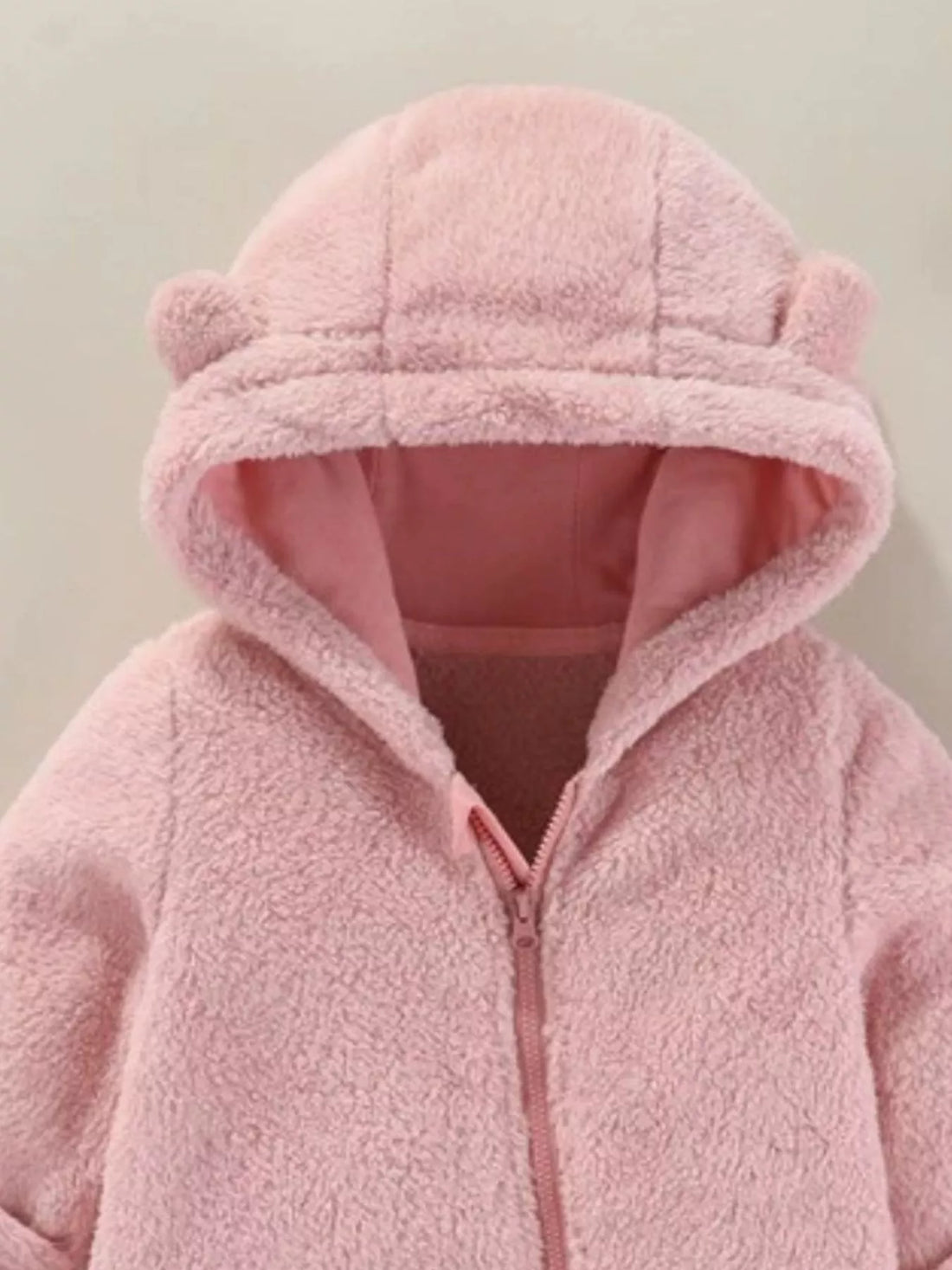 Children's Cozy Bear Hooded Fleece One-Piece - cas7m