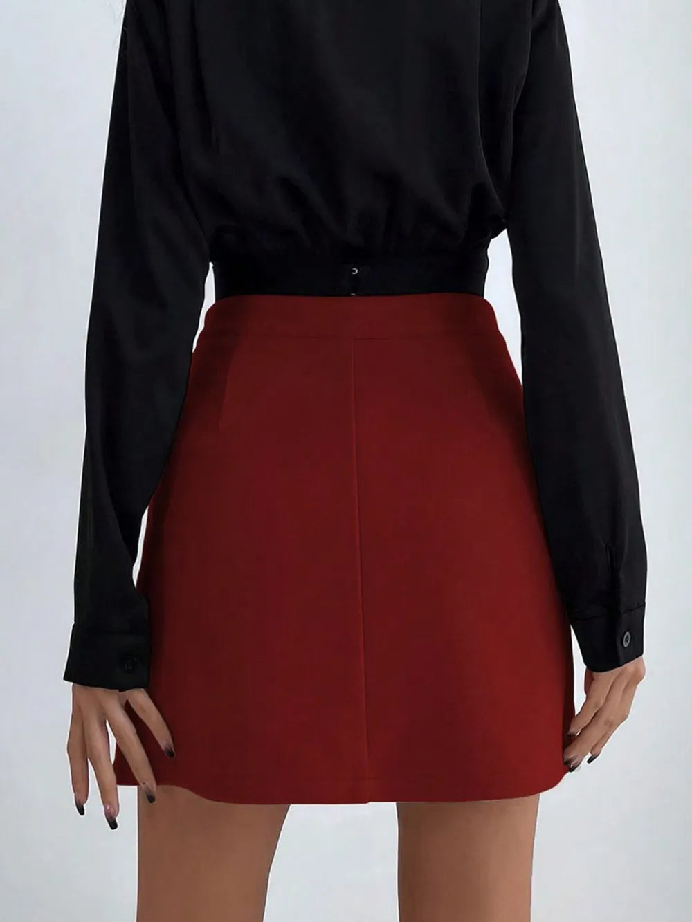 Buttoned Mini Skirt - cas7m
