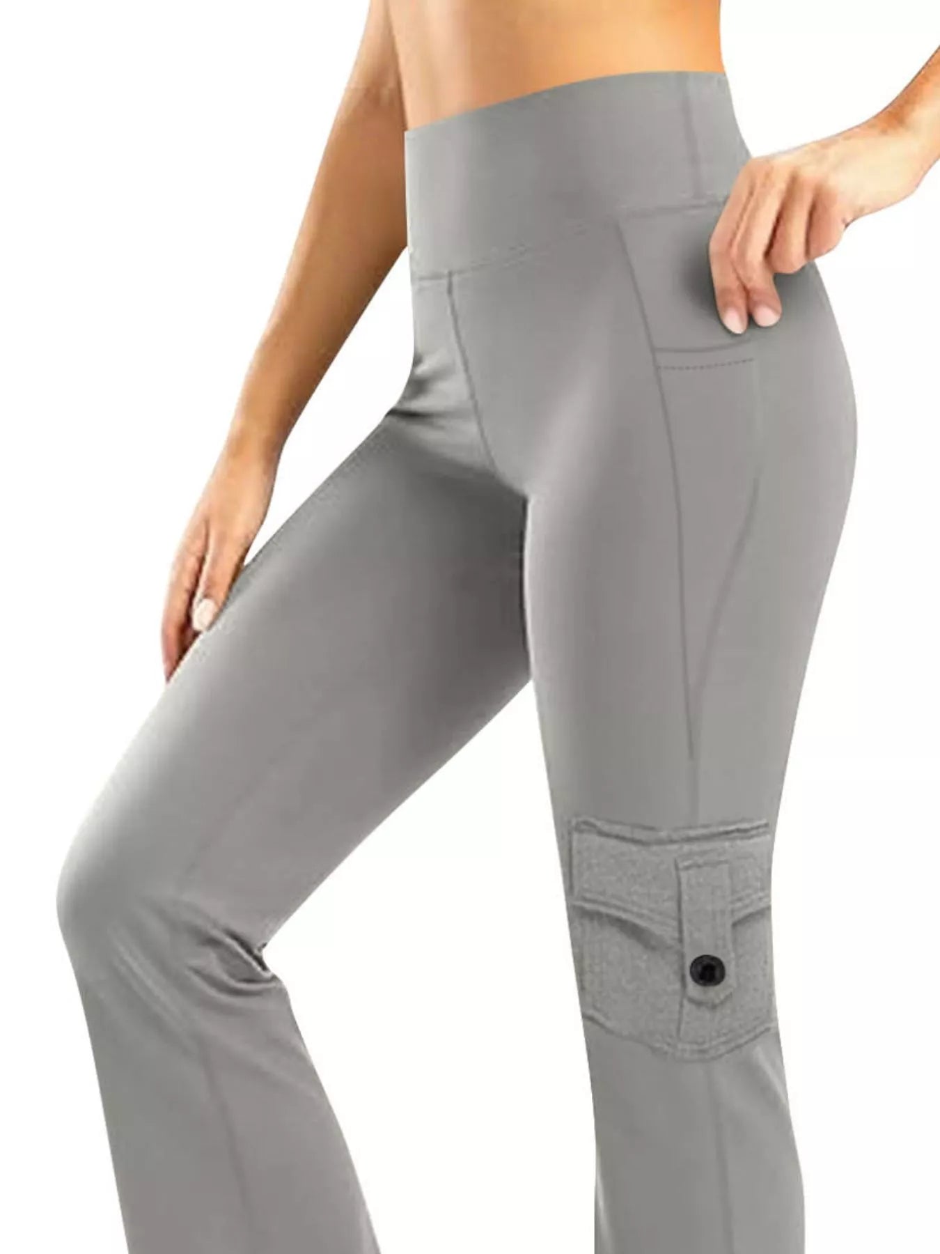 High-Waisted Yoga Pants with Pockets - cas7m