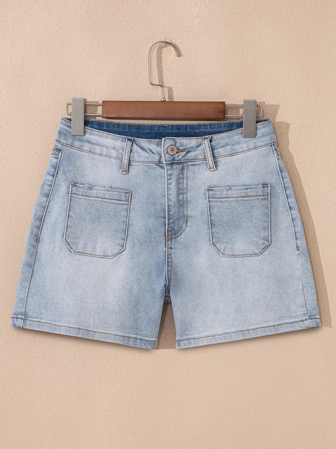 Stylish Cotton Blend Pocketed Shorts - Machine Washable - cas7m