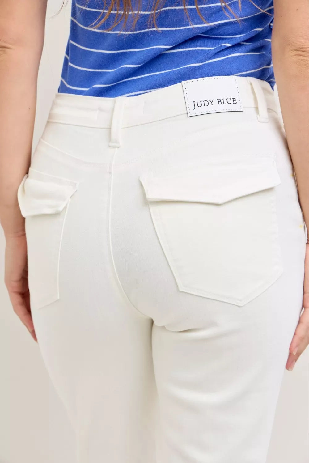 Judy Blue High-Waist Patch Pocket Jeans - Chic & Versatile Denim - cas7m