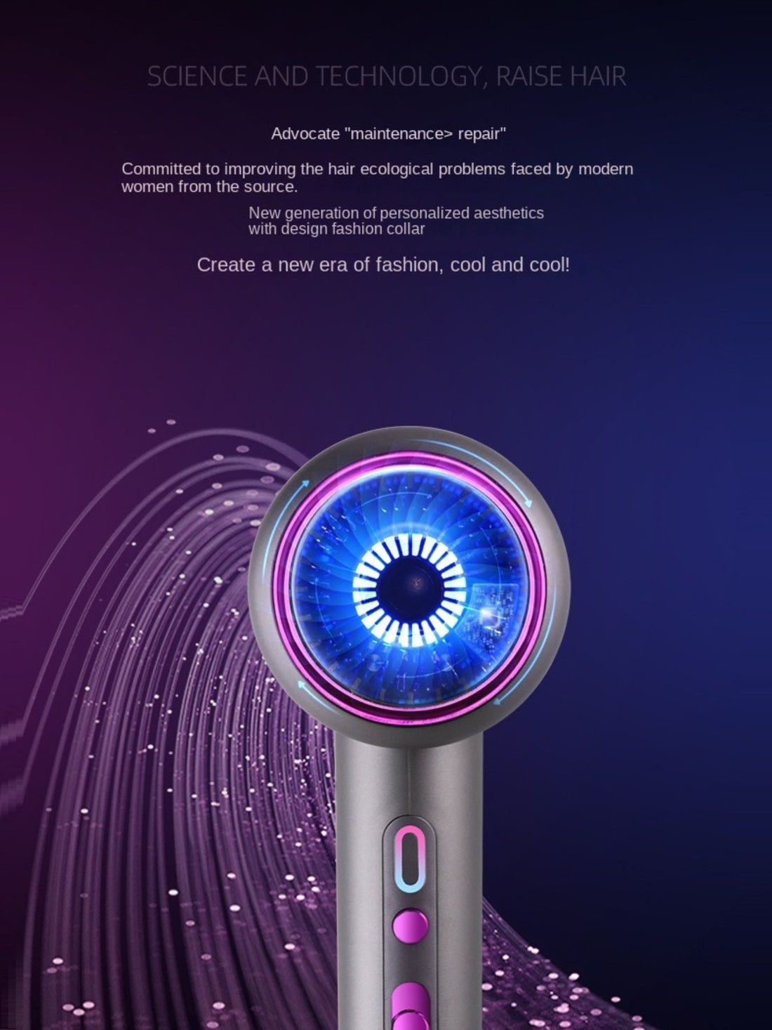 High-Speed Hair Dryer with Temperature Control - cas7m