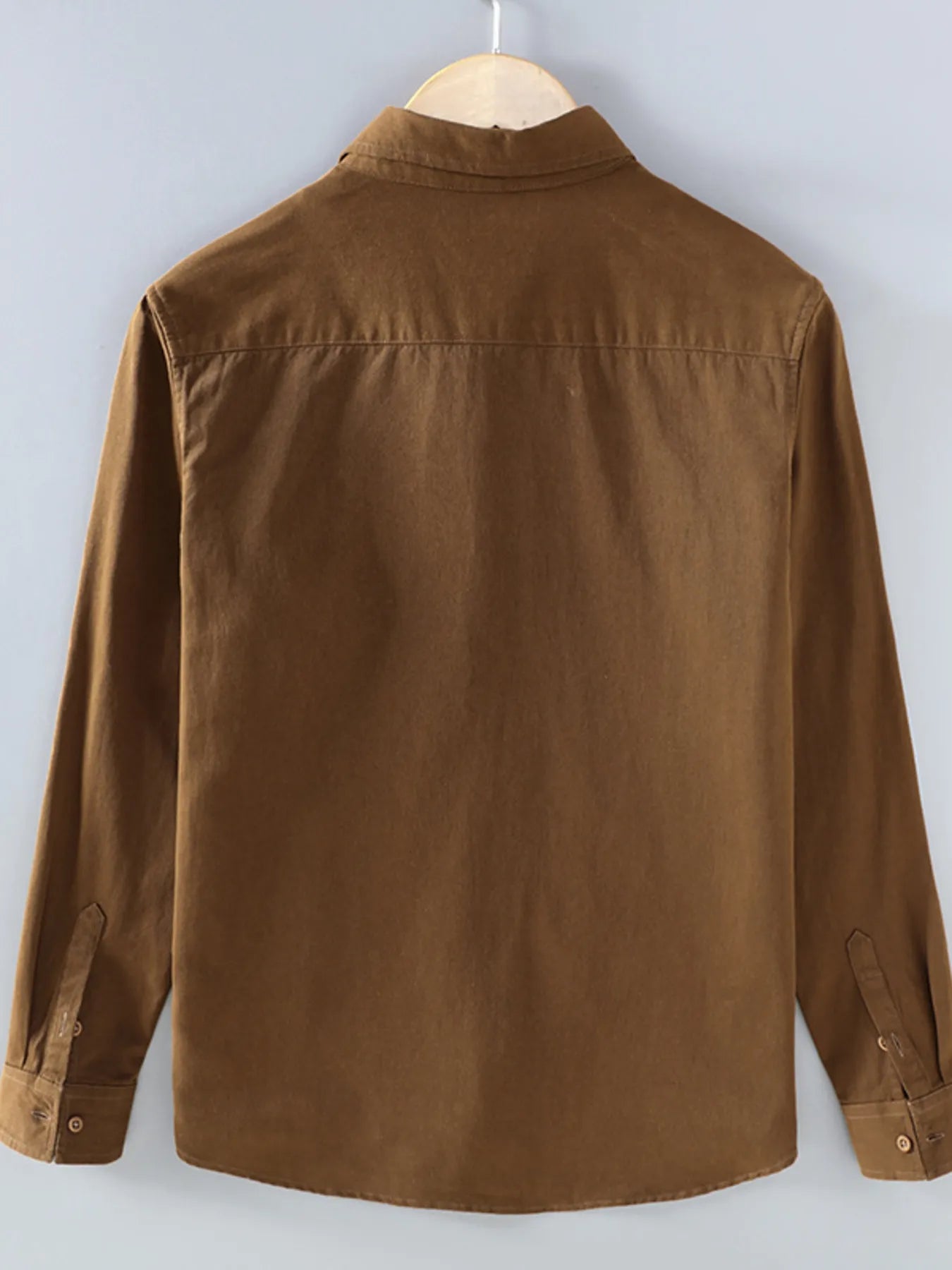 Men's Plus Size Button Up Long Sleeve Shirt - cas7m
