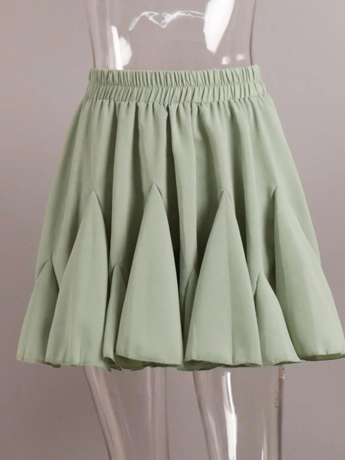 Elastic Waist Ruffled Hem Skirt - cas7m