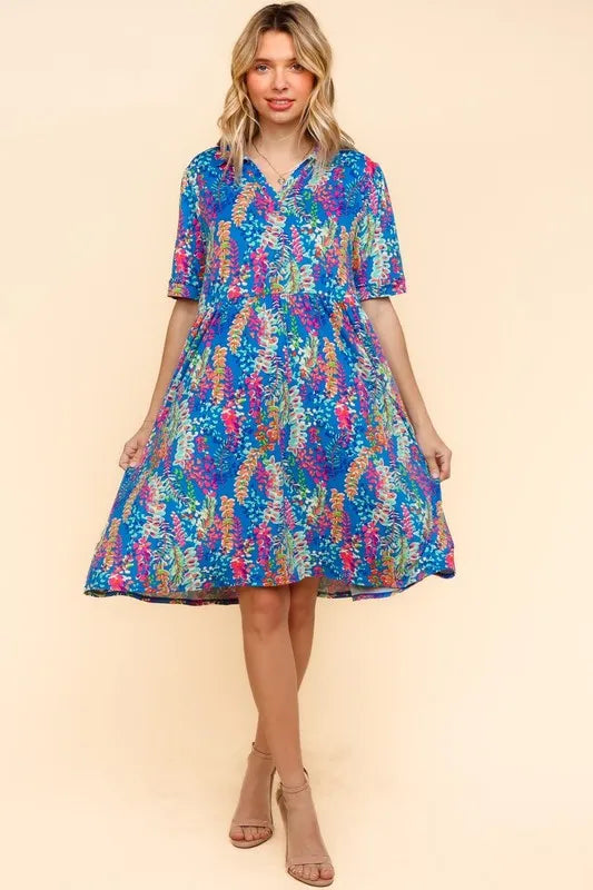 Haptics Johnny Collar Babydoll Dress with Side Pockets - cas7m