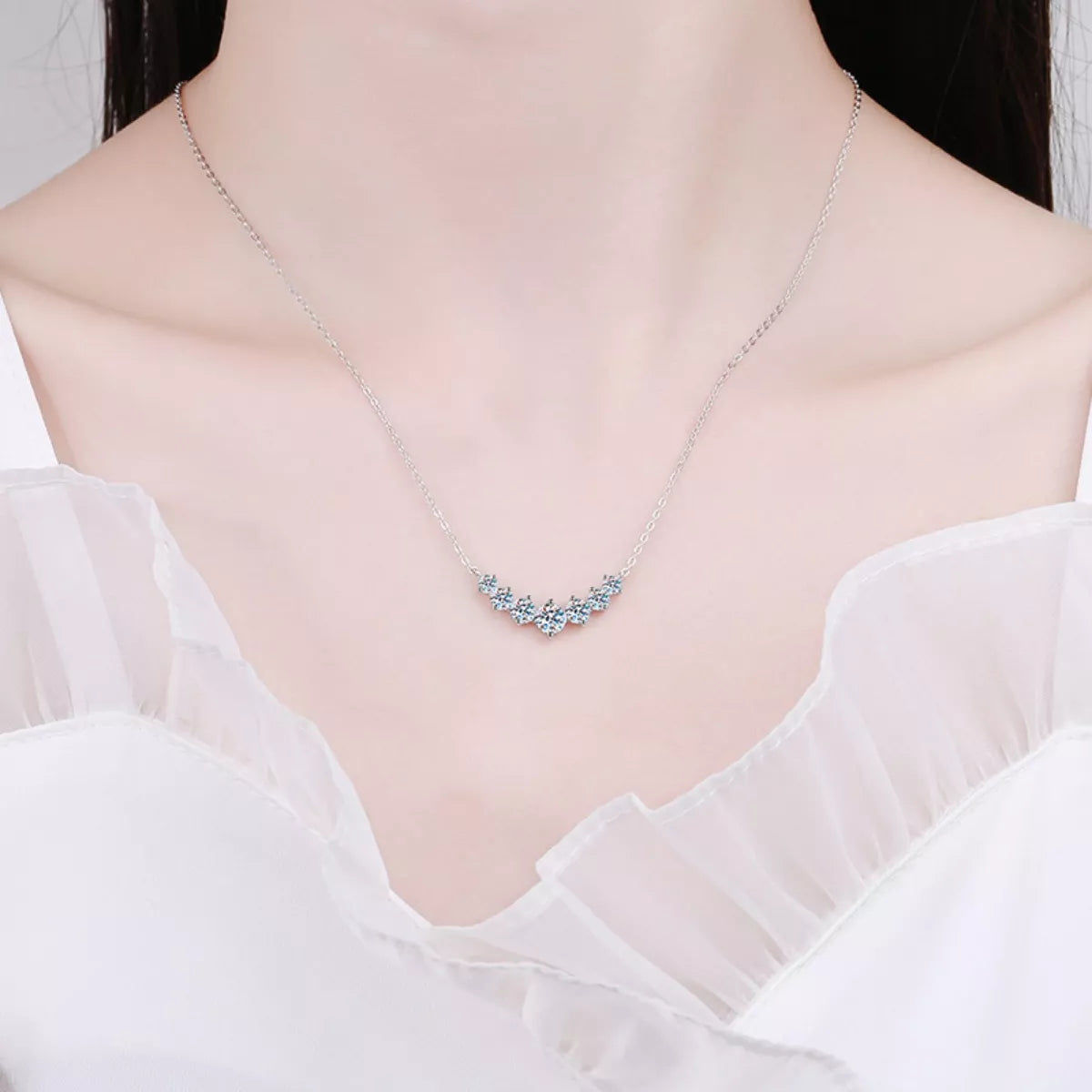 2.8 Carat Moissanite 925 Sterling Silver Necklace - cas7m