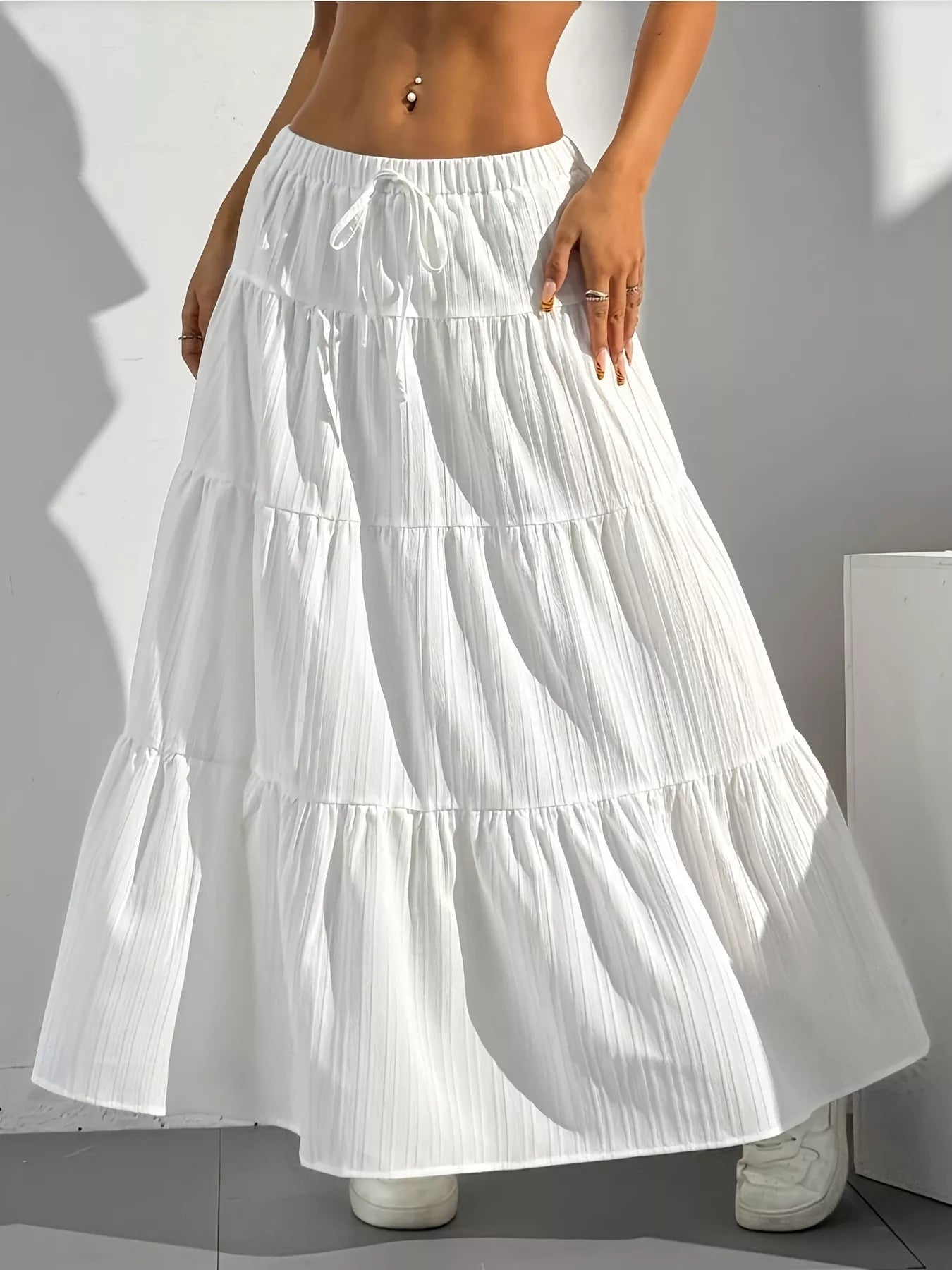 Flowy Tiered Maxi Skirt - cas7m