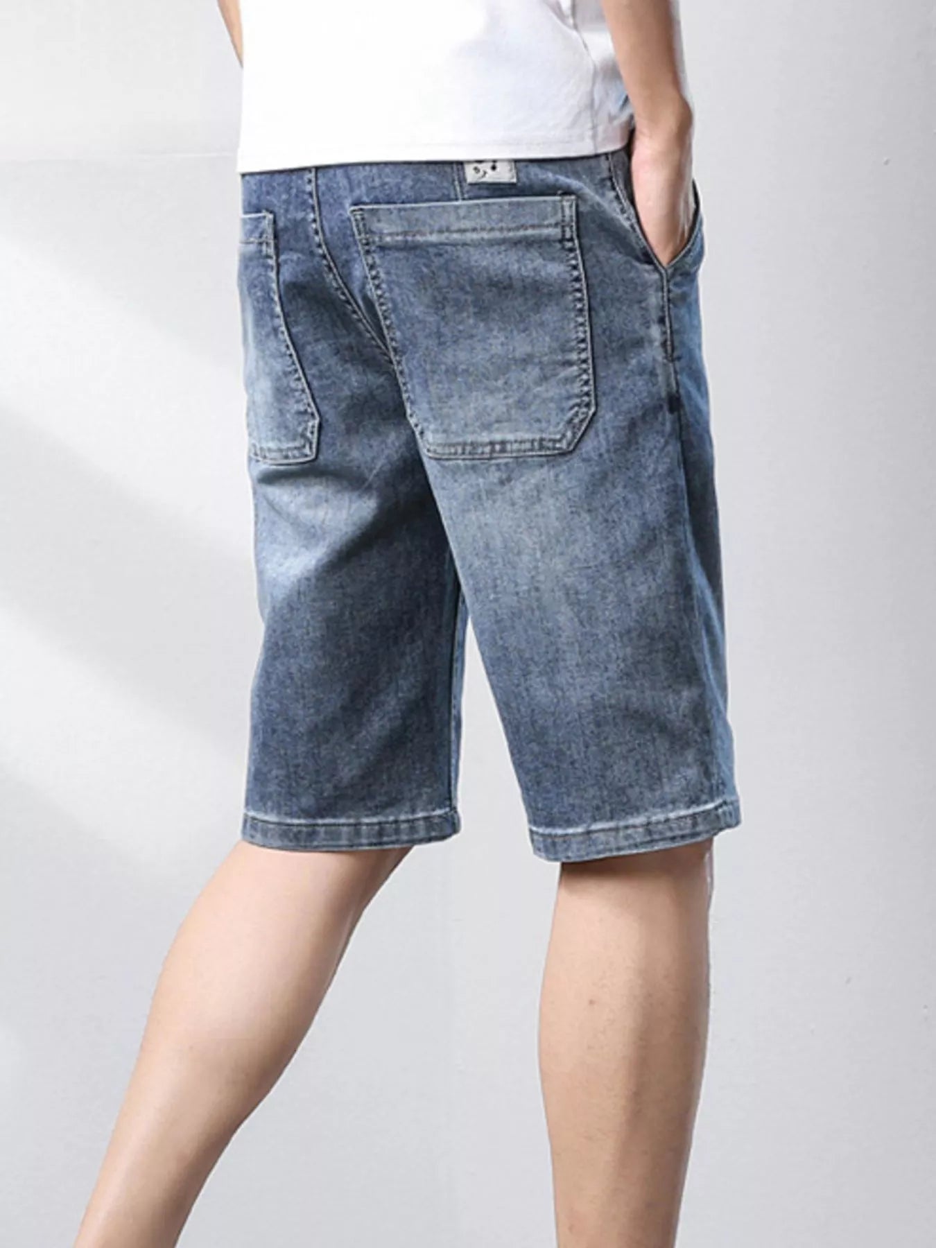 Men's Casual Drawstring Denim Shorts - cas7m