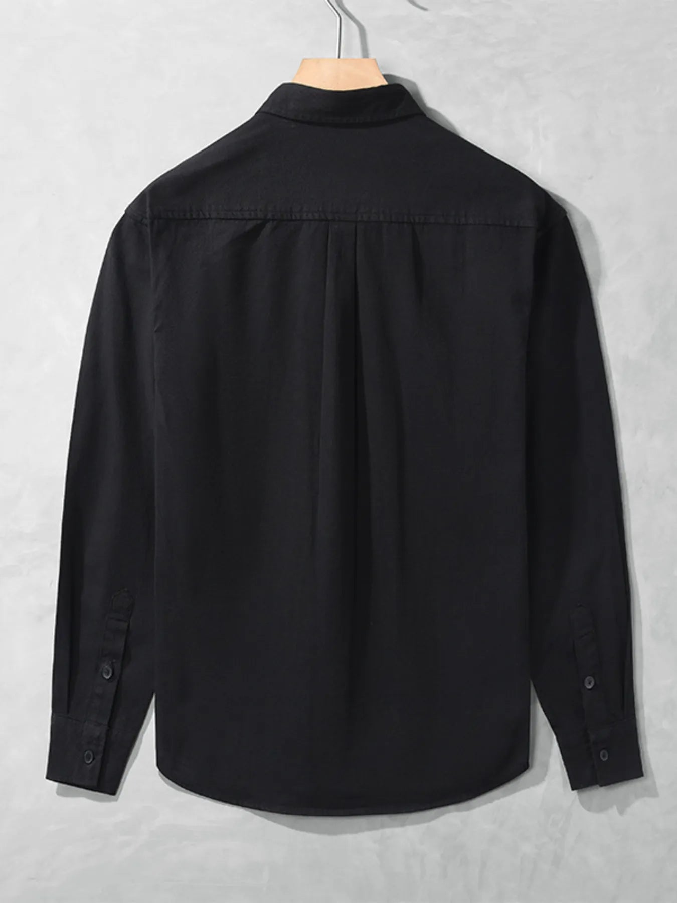 Men's Plus Size Button Up Long Sleeve Shirt - cas7m