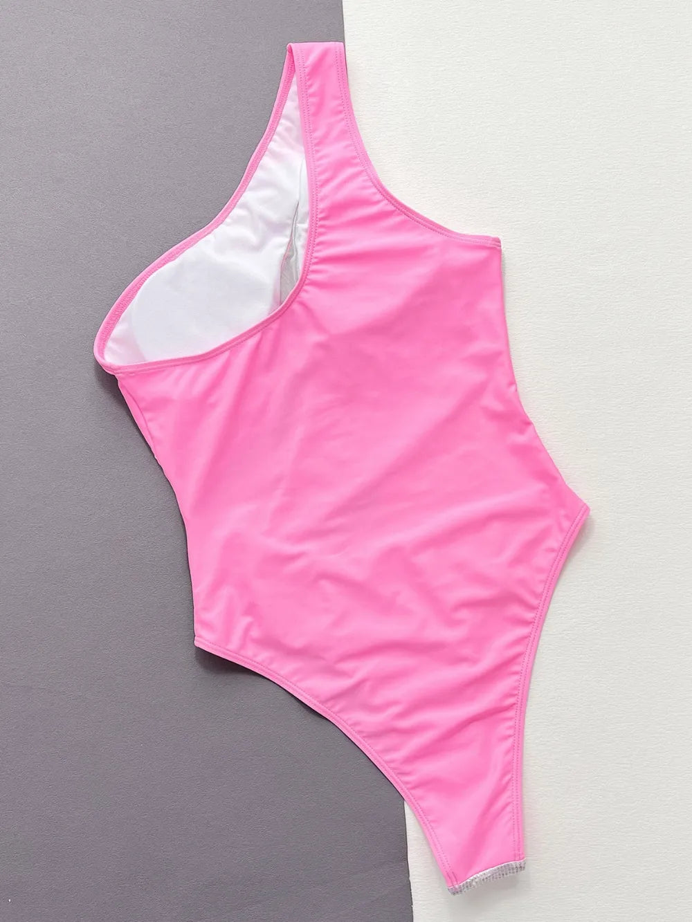 Contrast Panel One-Piece Swimsuit - cas7m