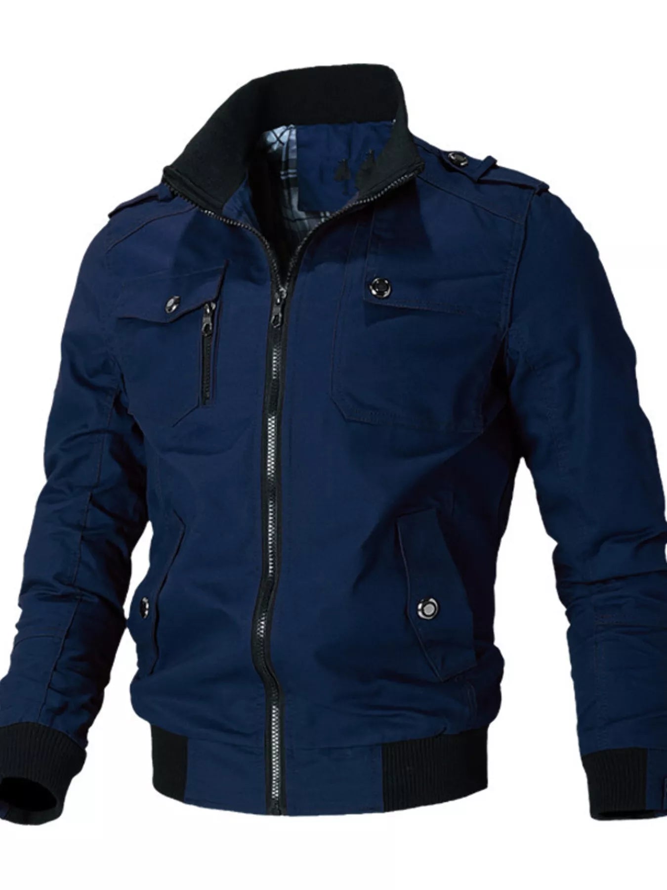 Men's Plus Size Casual Zip Up Lightweight Jacket - cas7m