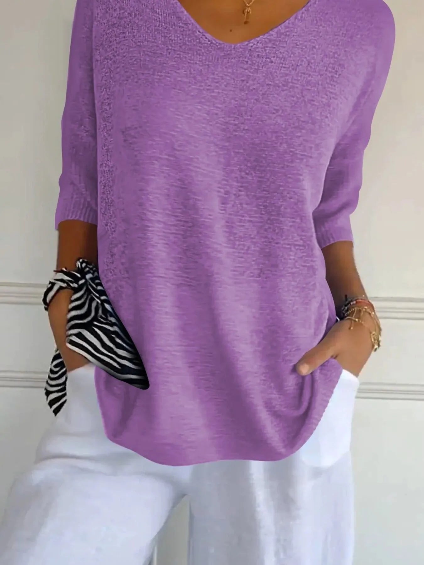 Full Size Relaxed Fit Ribbed Hem Sweater Plus Size - cas7m