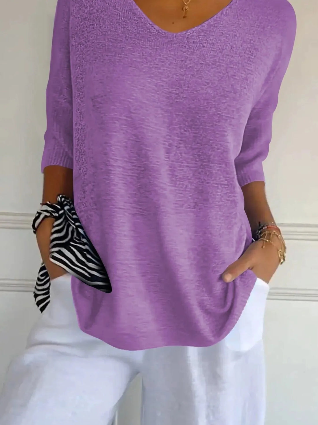Full Size Relaxed Fit Ribbed Hem Sweater Plus Size - cas7m