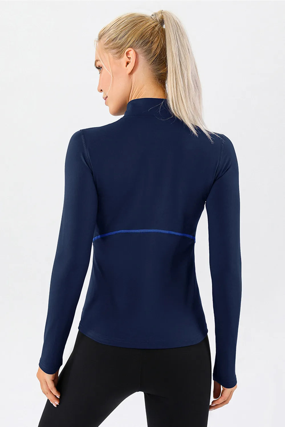 Mock Neck Quarter Zip Active T-Shirt - cas7m