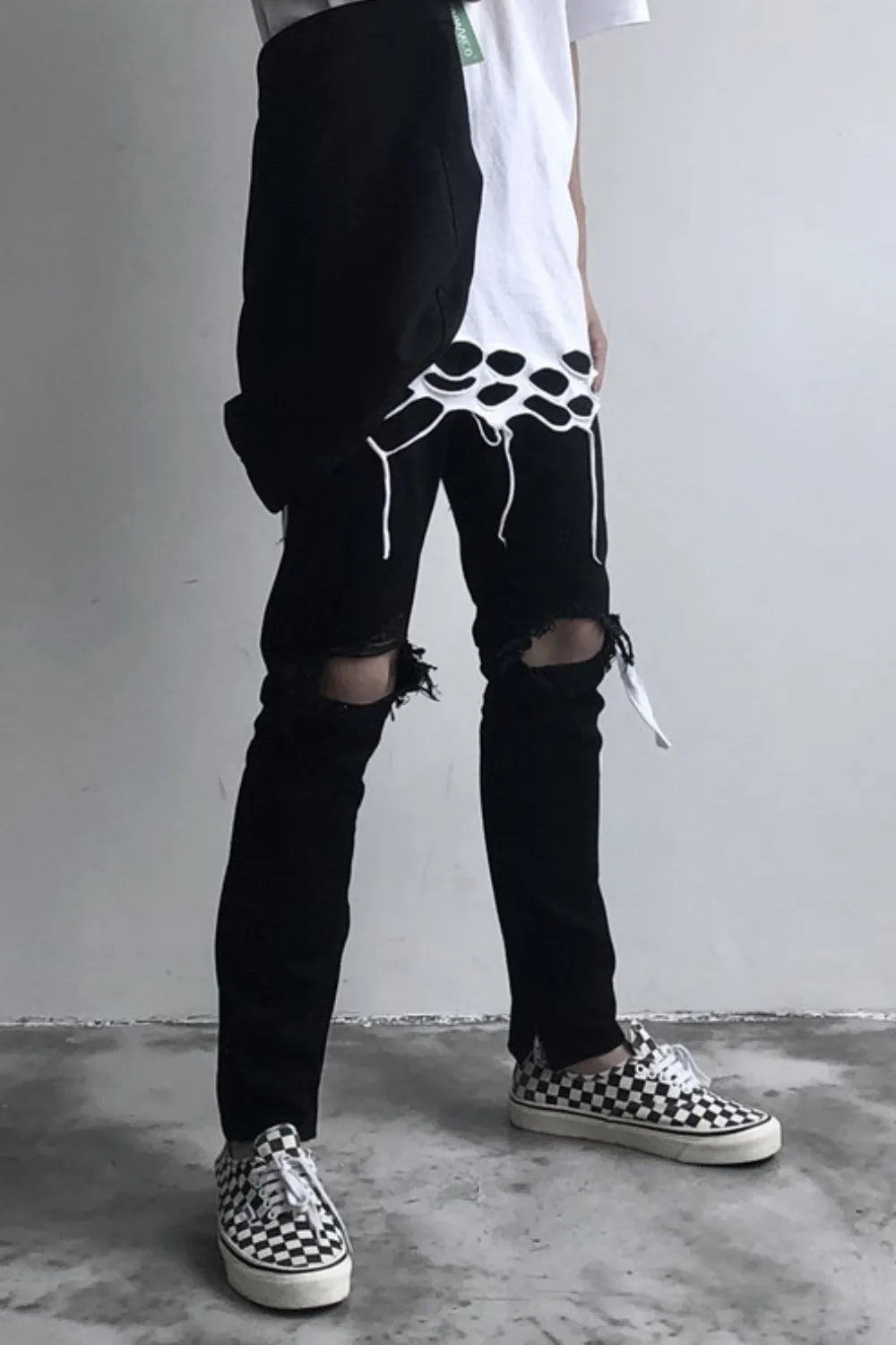 Men's Distressed Skinny Jeans - cas7m
