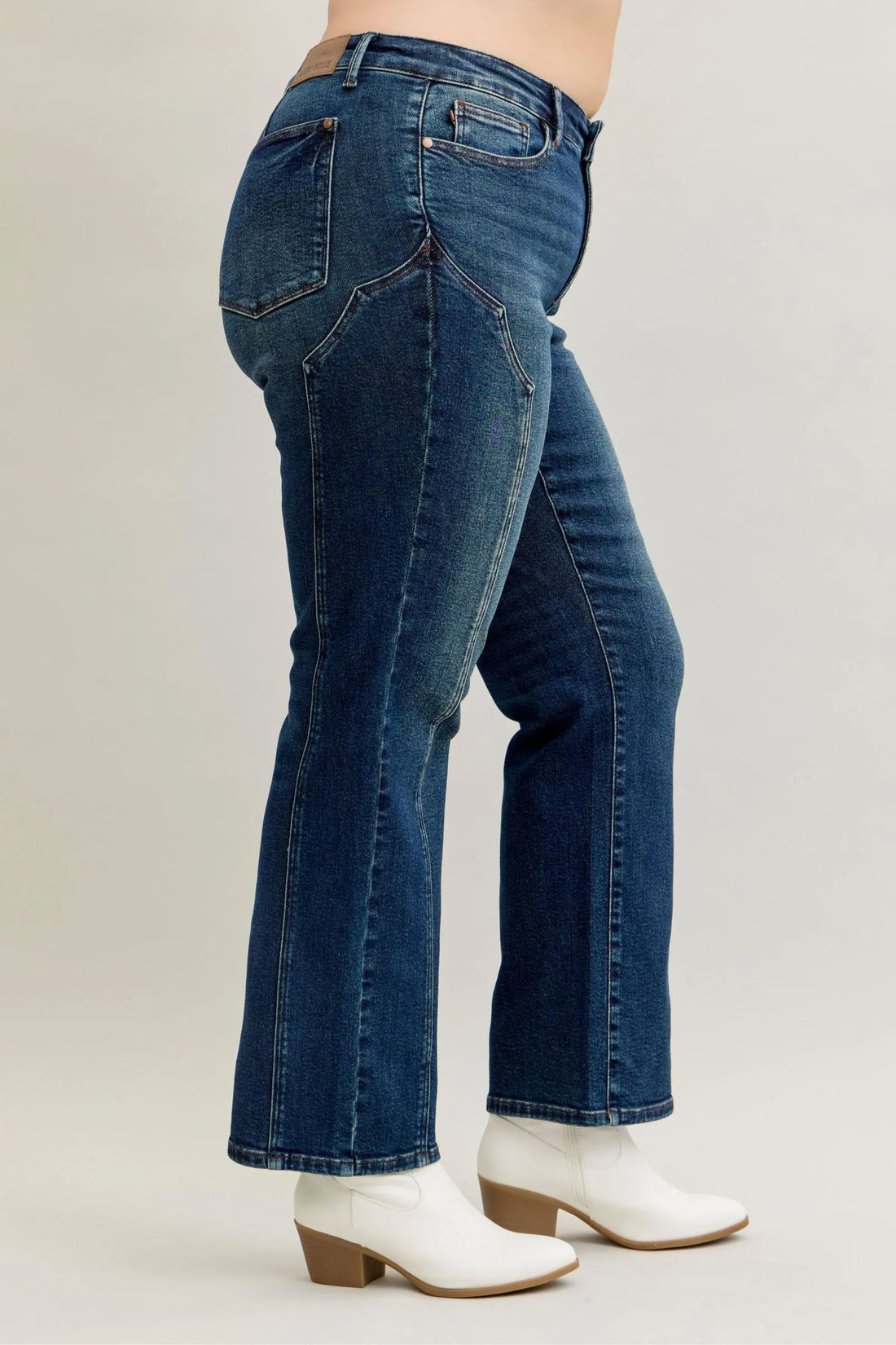 Judy Blue Full Size Seam Detail Straight Leg Jeans Plus Size - cas7m
