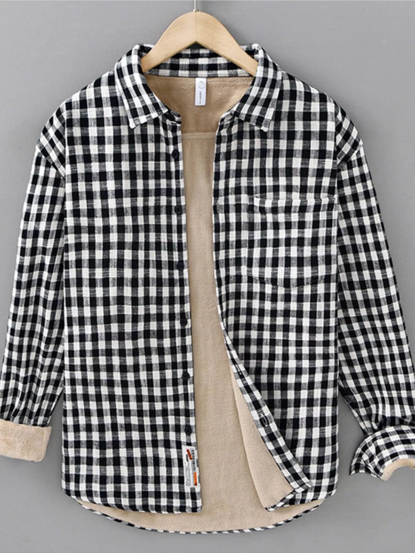 Men's Plus Size Plaid Casual Long Sleeve Shirt - cas7m
