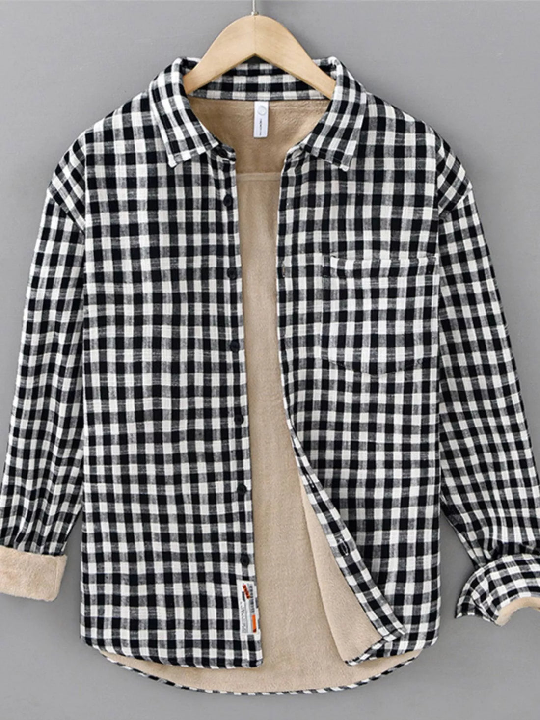 Men's Plus Size Plaid Casual Long Sleeve Shirt - cas7m