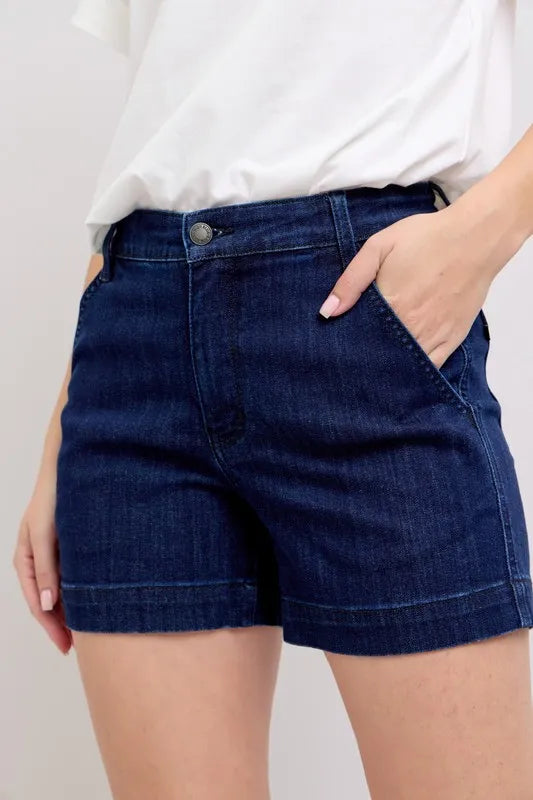 Judy Blue Full Size High Waist Denim Shorts Plus Size - cas7m