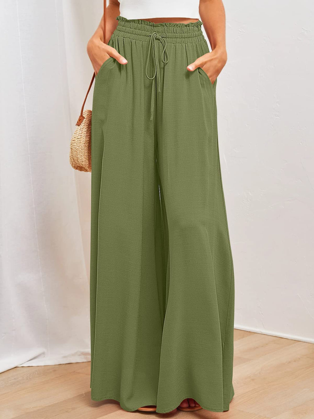 Womens Pants Wide Leg Loose Comfy Lounge Sweatpants With Pockets - cas7m
