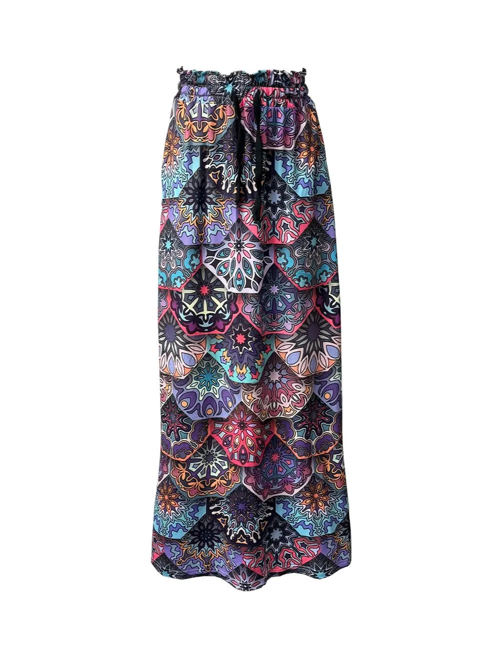 Printed Maxi Skirt with Pockets - cas7m