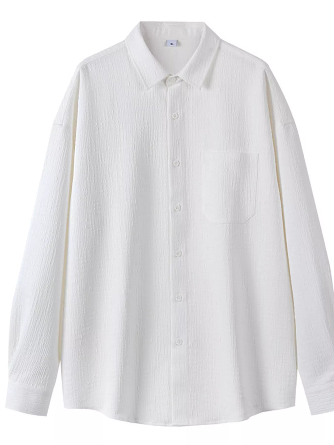Men's Plus Size Button Up Long Sleeve Shirt - cas7m