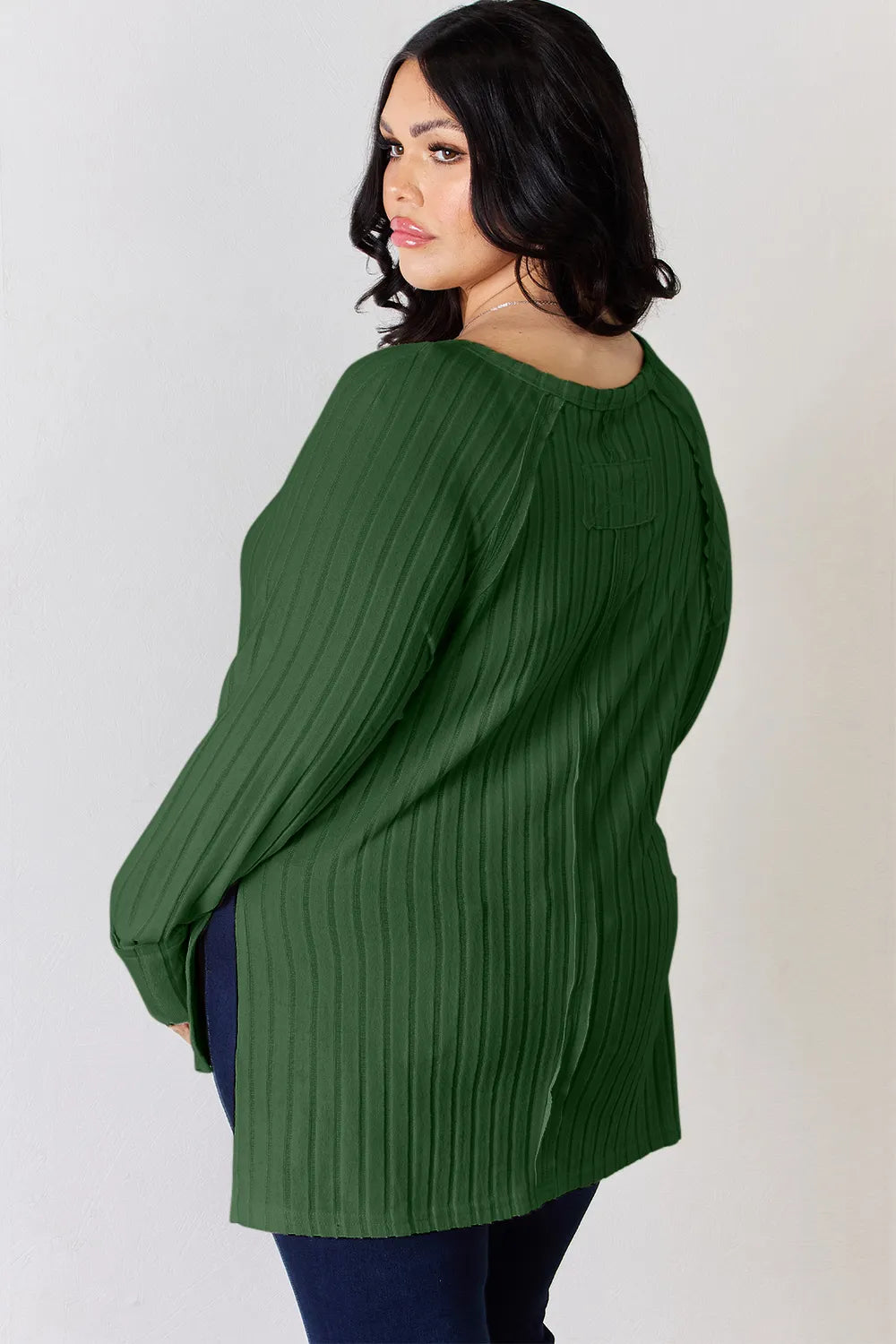 Ribbed Basic Stretch Top – Versatile & Comfy Poly Blend - cas7m