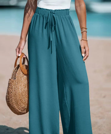 Women's Drawstring Loose Casual Wide-leg Trousers - cas7m