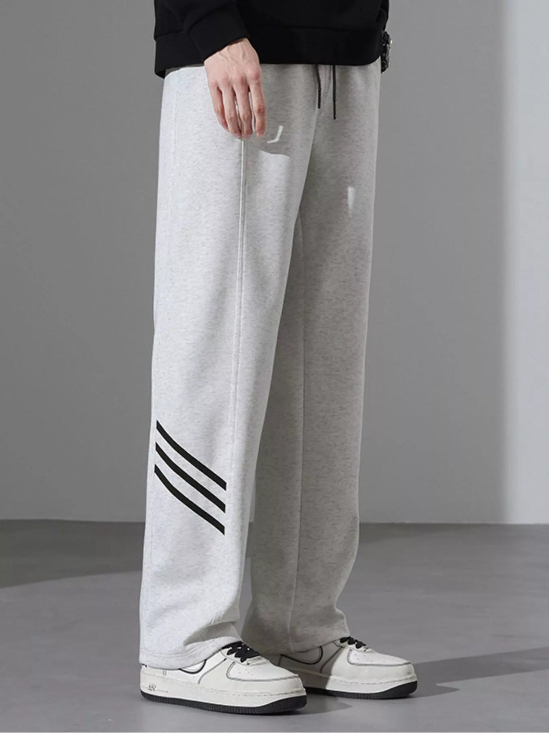 Men's Full Size Casual Loose Fit Sweatpants with Stripes Plus Size - cas7m