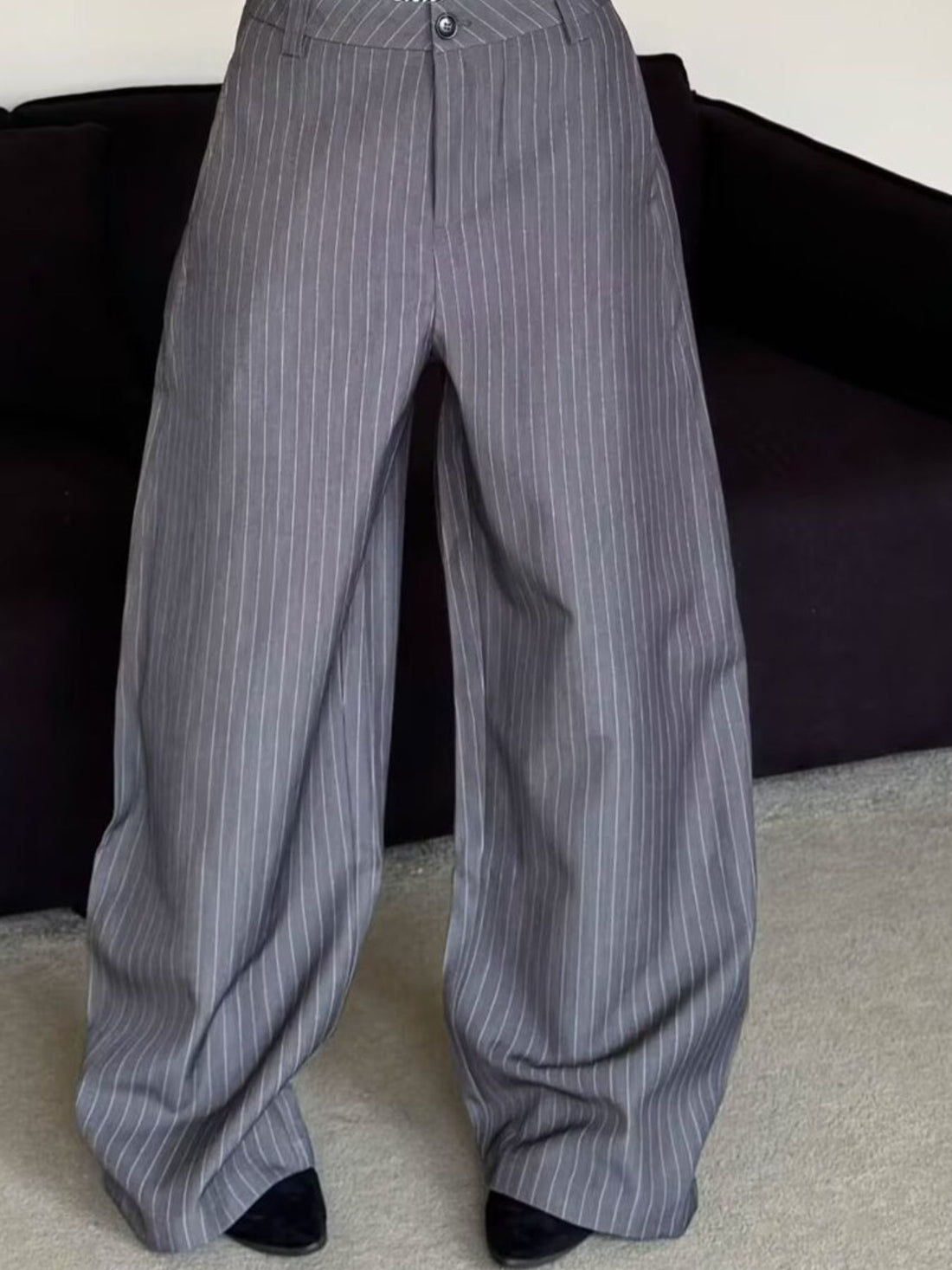 Men's Full Size Wide Leg Striped Pants Plus Size - cas7m