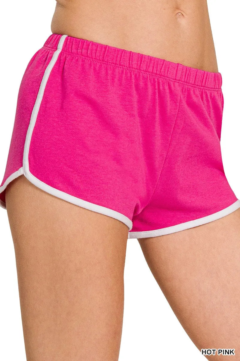 Zenana Elastic Waistband Dolphin Shorts - cas7m