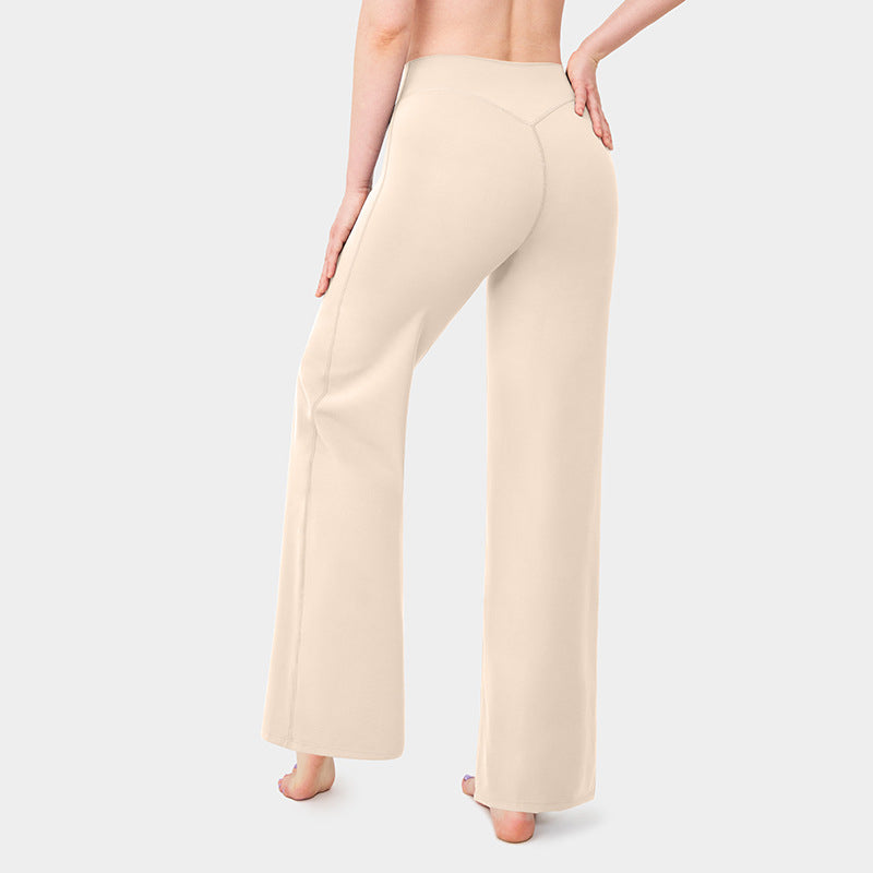 Fashionable Loose Straight-leg Yoga Pants For Women - cas7m