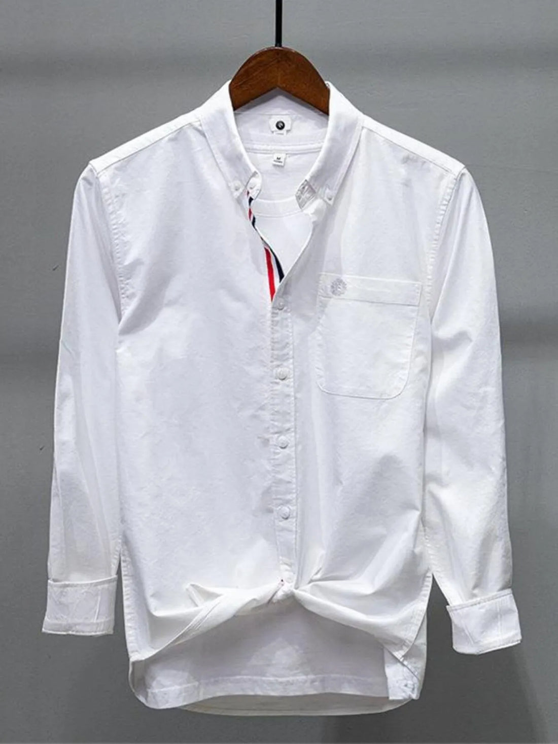 Men's Plus Size Button Up Long Sleeve Shirt - cas7m