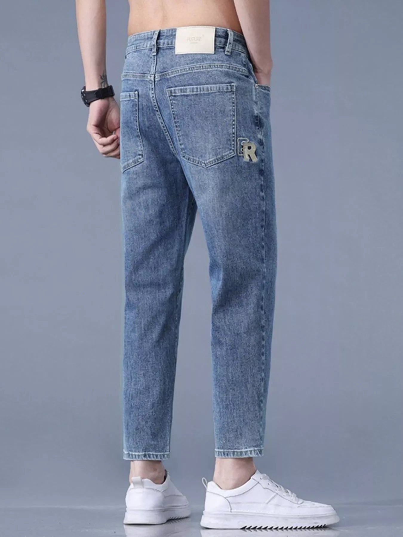Men's Straight-Leg Wash Jeans - cas7m