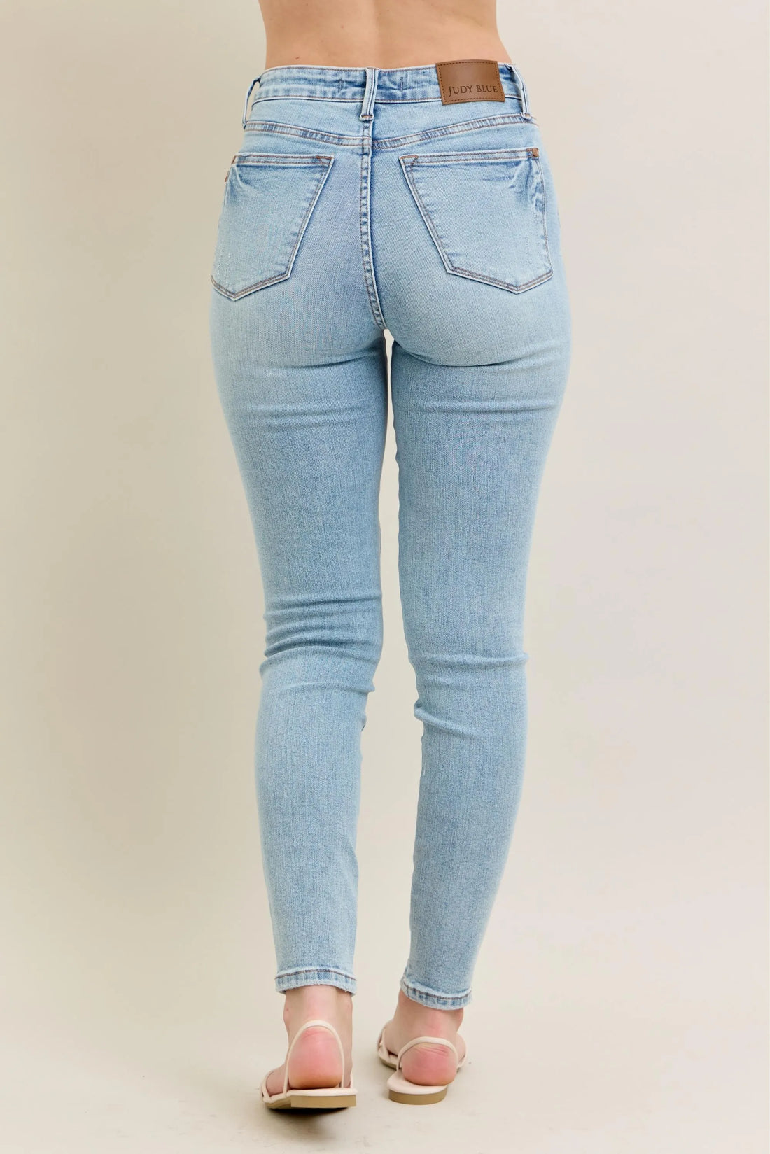 Judy Blue Full Size Mr Tummy Control Vintage Wash Skinny Jeans Plus Size - cas7m