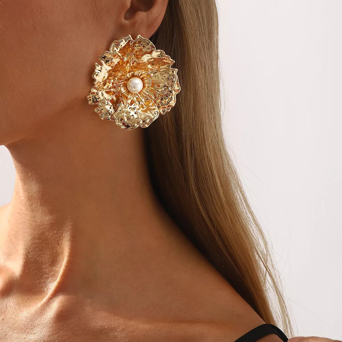 18K Gold-Plated Flower Earrings - cas7m