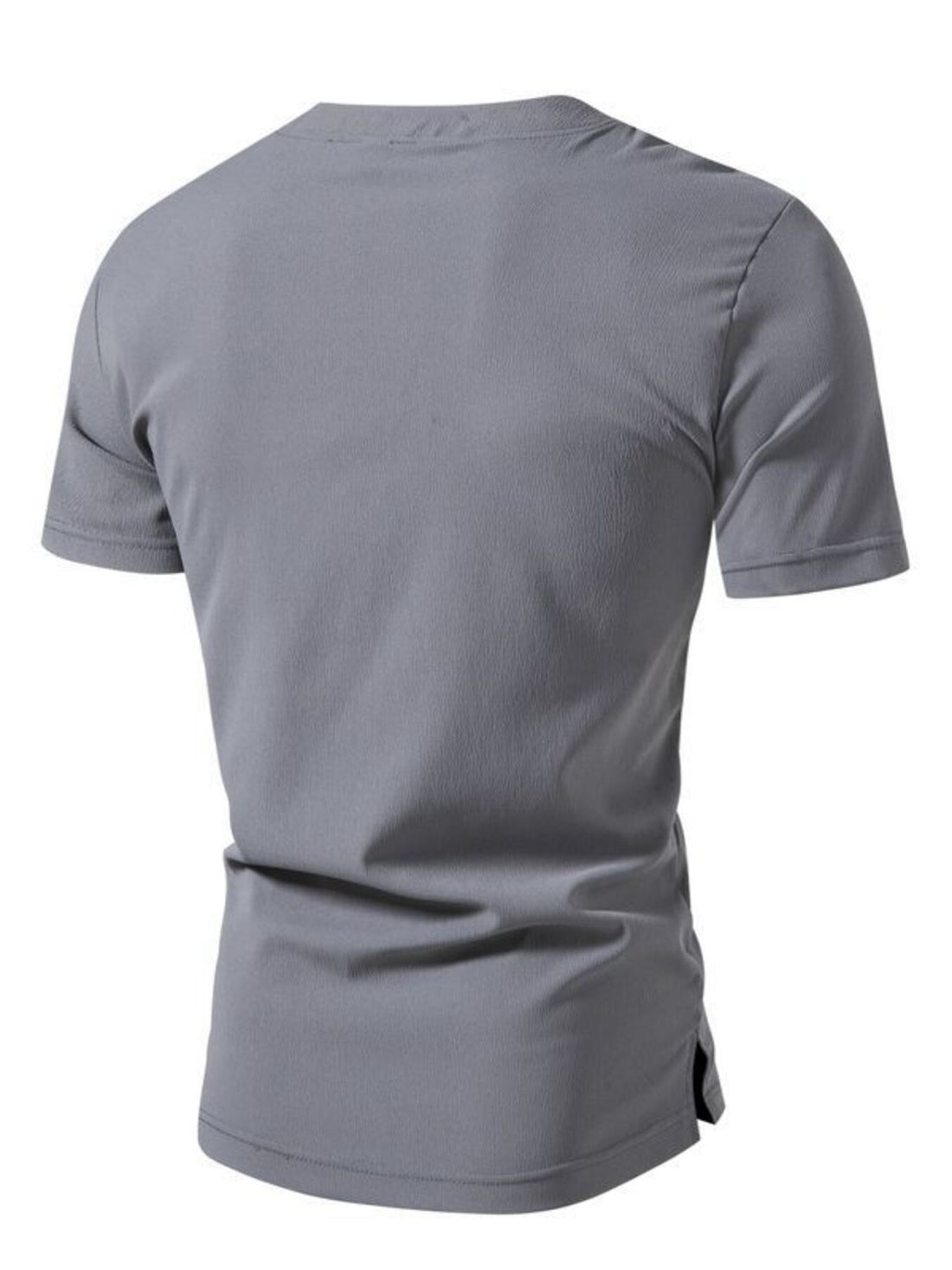 Men's Plus Size Casual Button Henley T-Shirt - cas7m