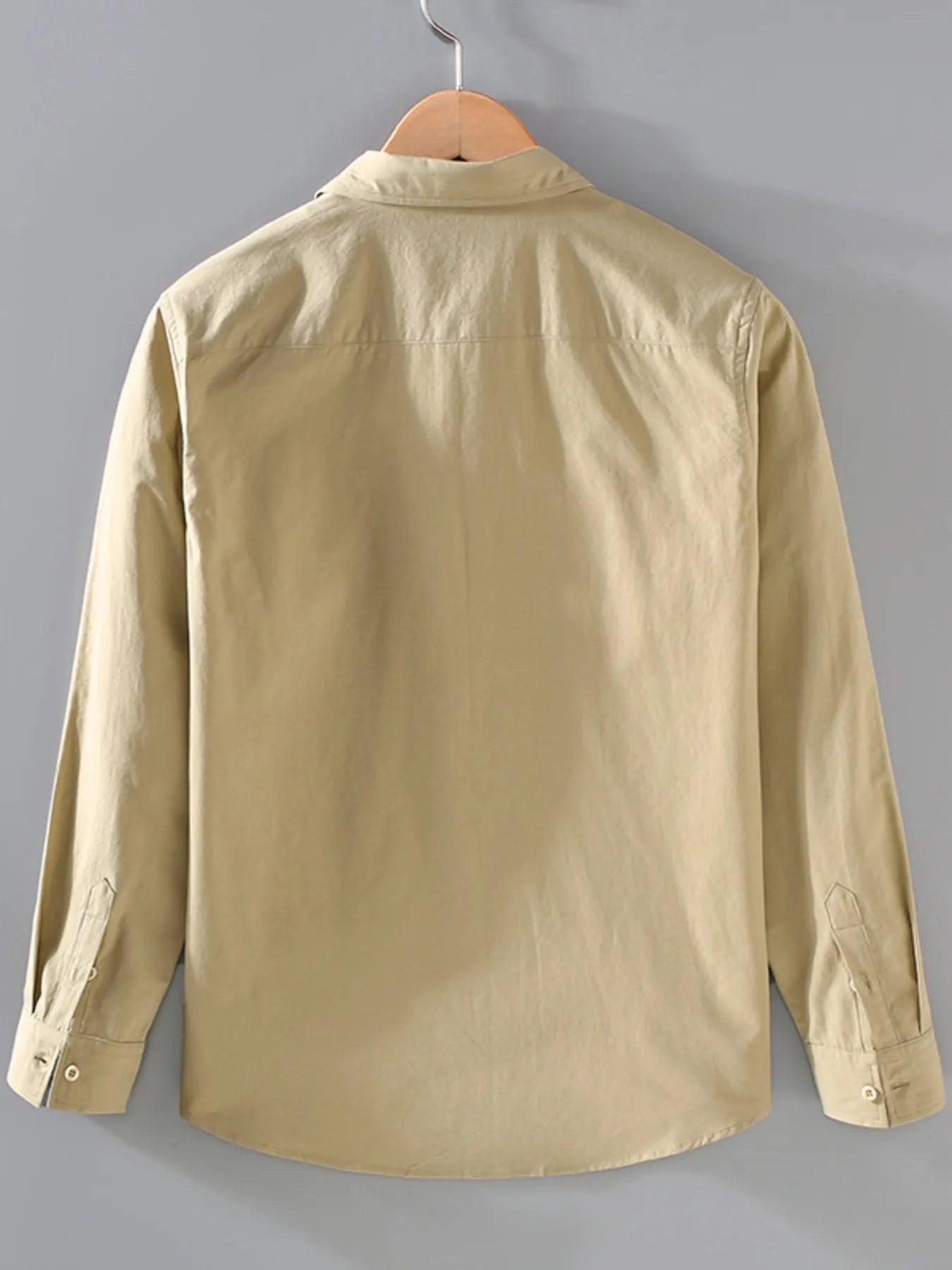 Men's Plus Size Button Up Long Sleeve Shirt - cas7m