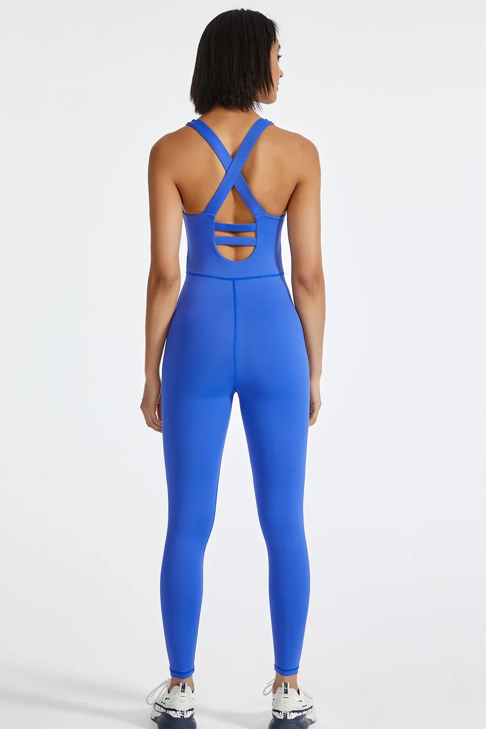 Crisscross Back Wide Strap Active Jumpsuit - cas7m