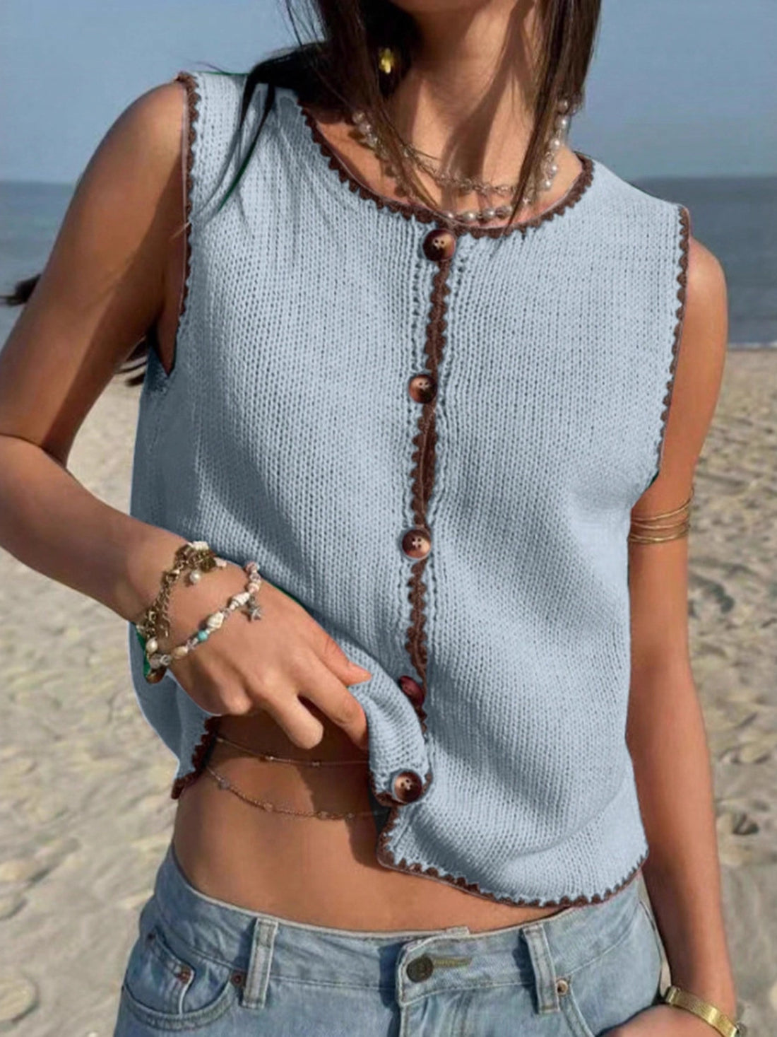 Button-Down Sweater Vest - cas7m