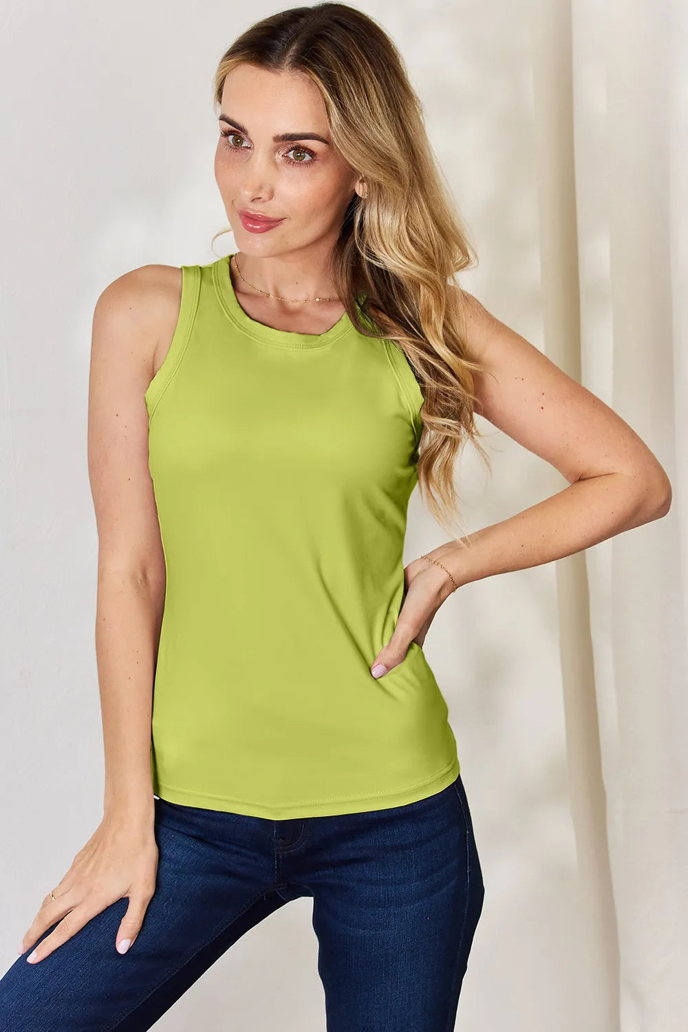 Basic Bae Full Size Round Neck Slim Tank - cas7m