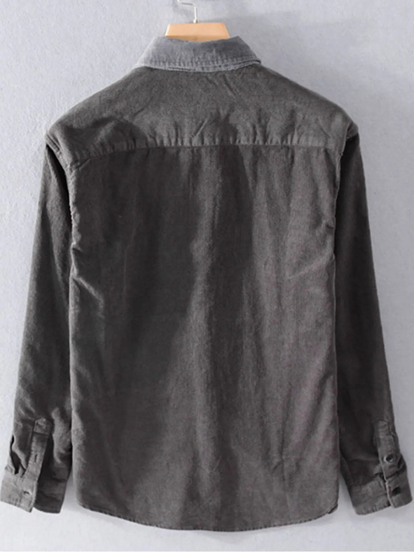 Men's Plus Size Button Up Long Sleeve Shirt - cas7m