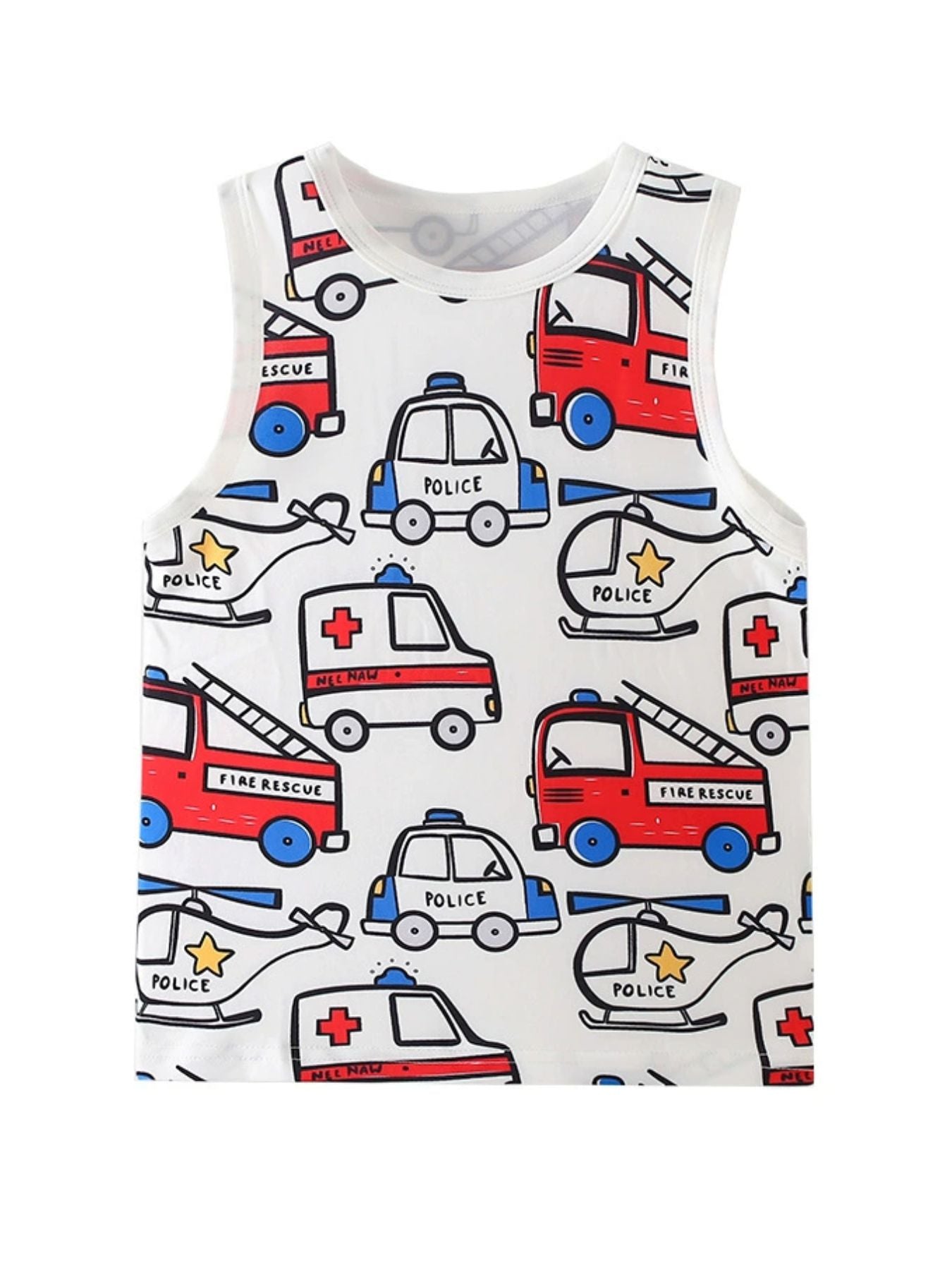 Children's Vehicle Print Tank - cas7m