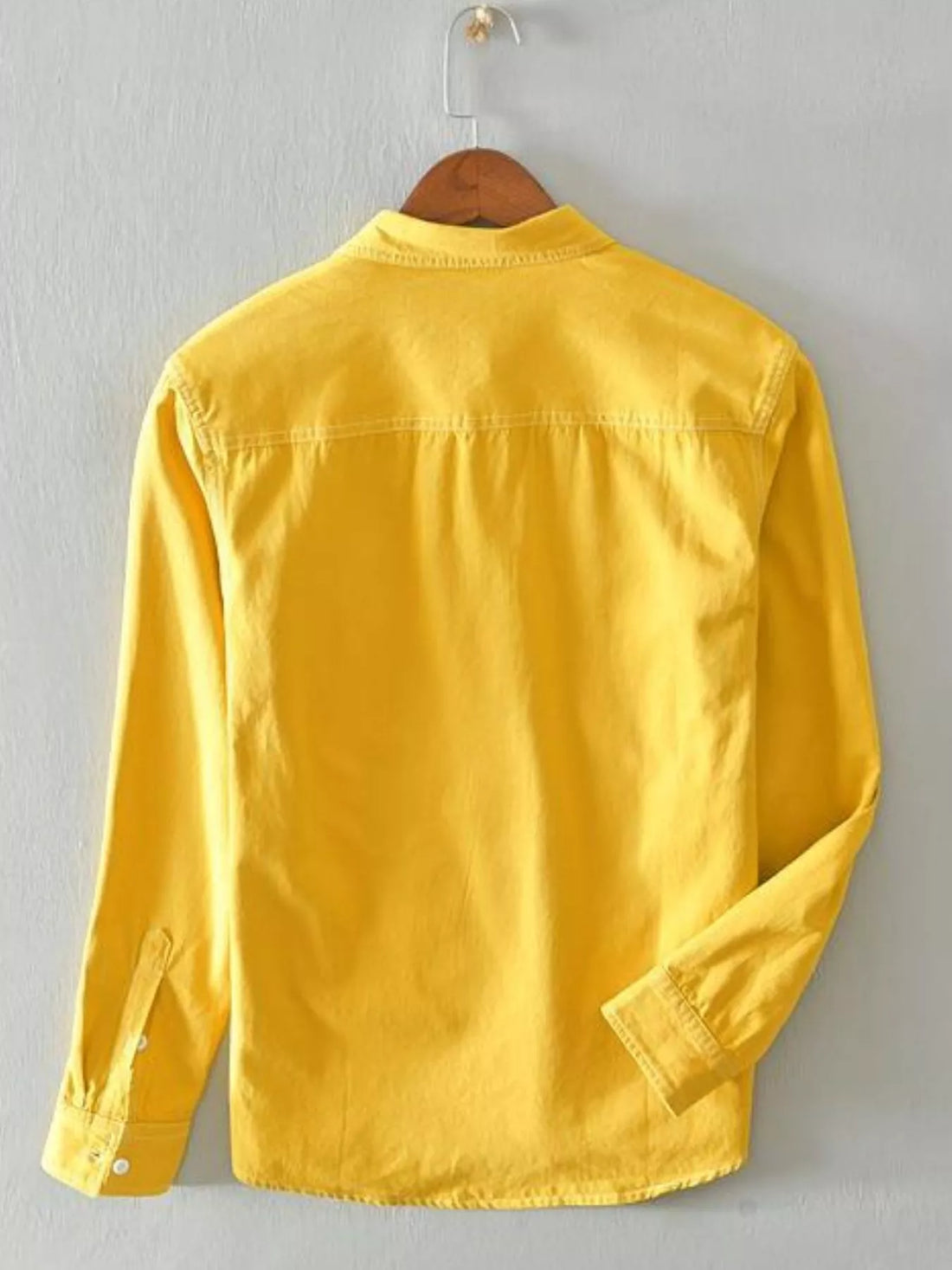 Men's Plus Size Button Up Long Sleeve Shirt - cas7m