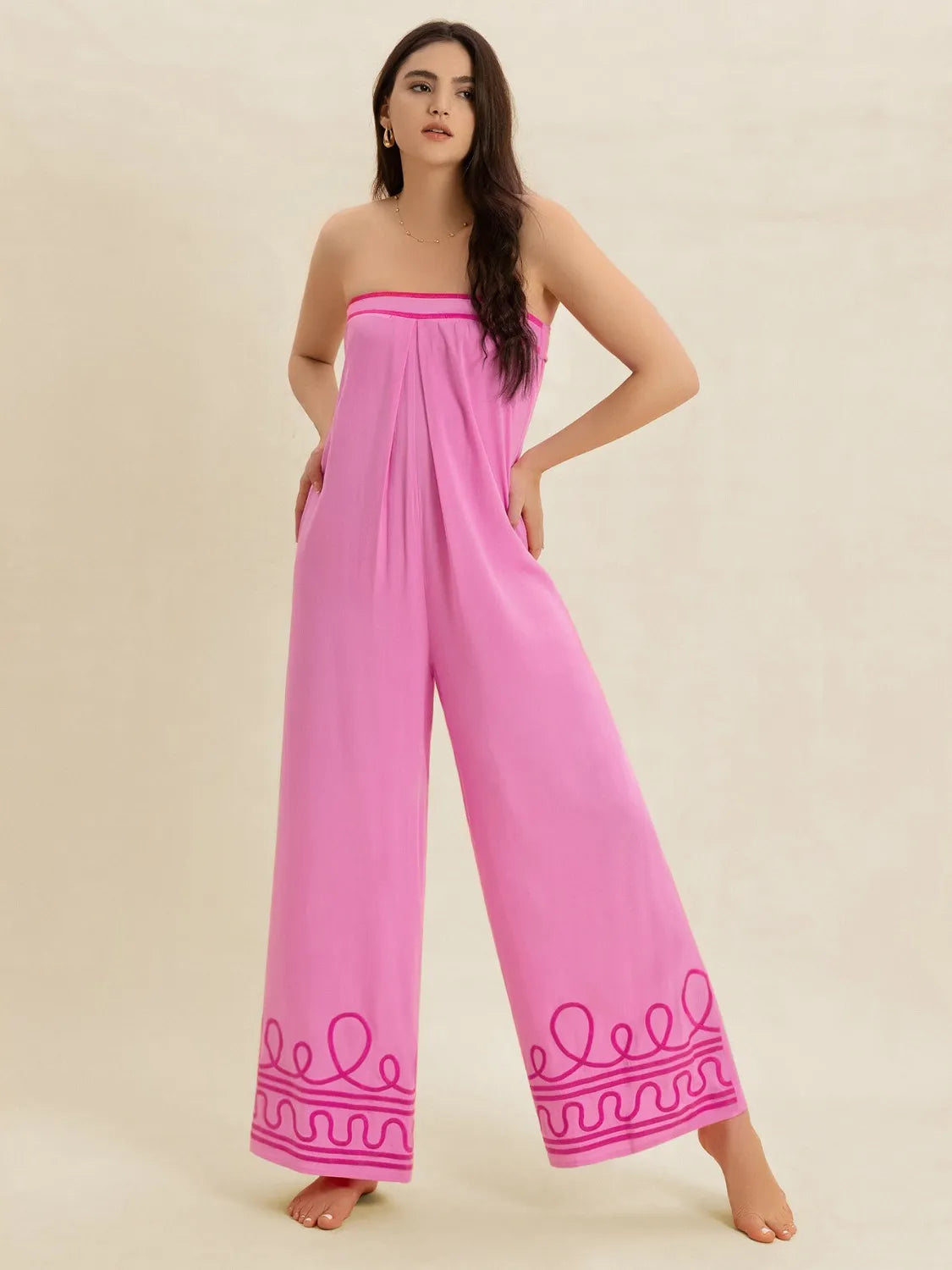 Wide Leg Tube Jumpsuit - cas7m